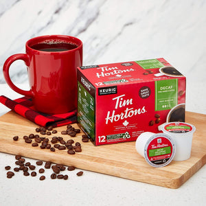 Tim Hortons Decaf, Medium Roast, Keurig K-cup Coffee Pods, Box of 12 K-cups