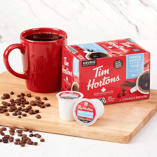 Load image into Gallery viewer, Tim Hortons French Vanilla, Medium Roast, Keurig K-cup Coffee Pods, Box of 12 K-cups
