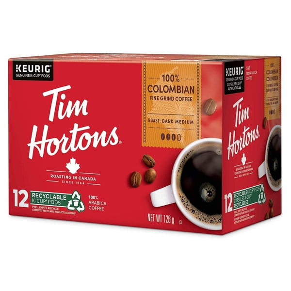 Load image into Gallery viewer, Tim Hortons Colombian, Medium Dark Roast, Keurig K-cup Coffee Pods, Box of 12 K-cups