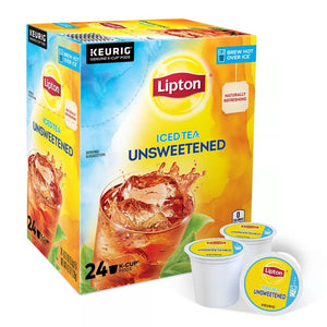 Lipton Iced Tea, Unsweetened, Keurig K-Cup Pods, Box of 24 K-cups