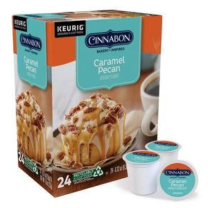 Cinnabon Caramel Pecan Coffee, Light Roast, Keurig K-Cup Coffee Pods, Box of 24 K-cups