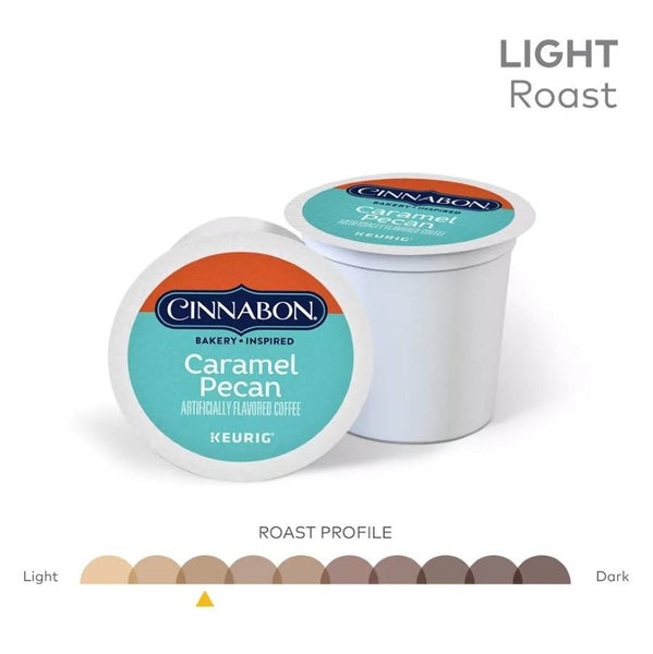 Load image into Gallery viewer, Cinnabon Caramel Pecan Coffee, Light Roast, Keurig K-Cup Coffee Pods, Box of 24 K-cups