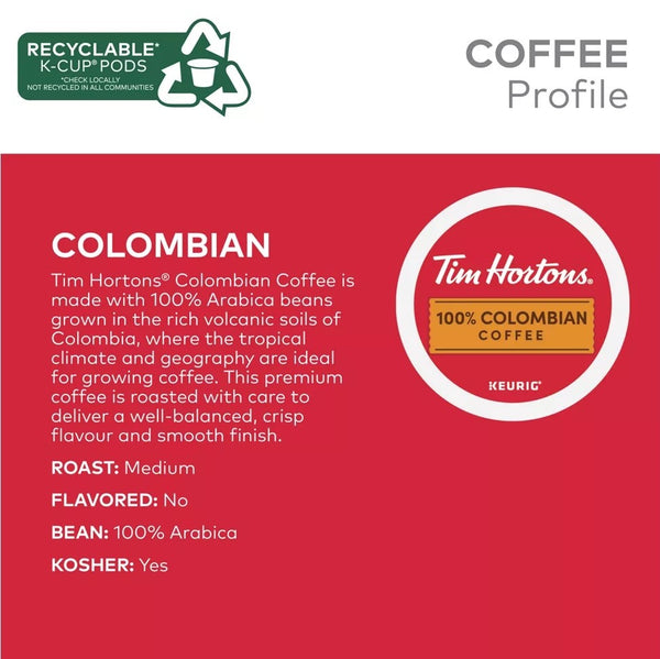 Load image into Gallery viewer, Tim Hortons Colombian, Medium Dark Roast, Keurig K-cup Coffee Pods, Box of 12 K-cups