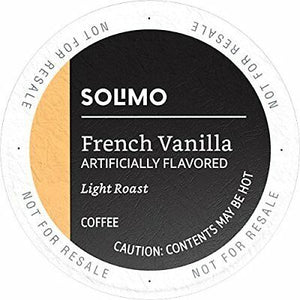 Amazon Solimo French Vanilla, Light Roast, Keurig K-Cup Coffee Pods, box of 100 k-cups