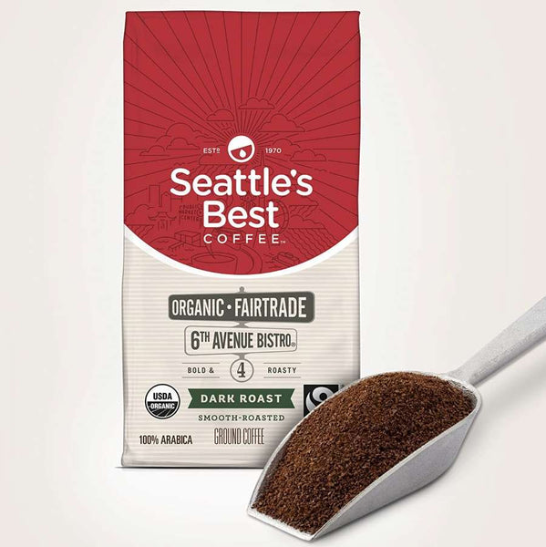 Load image into Gallery viewer, Seattle's Best Coffee 6th Avenue Bistro, Dark Roast, Ground Coffee, 12 oz / 340 g bag