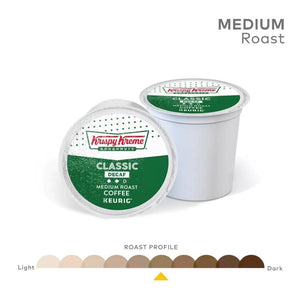 Krispy Kreme Classic Decaf, Medium Roast, Keurig K-Cup Coffee Pods, Box of 24 K-cups