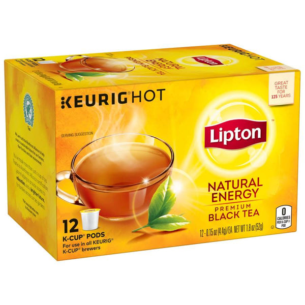 Load image into Gallery viewer, Lipton Natural Energy Premium Black Tea, Keurig K-Cup Pods, Box of 12 k-cups