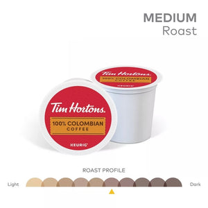 Tim Hortons Colombian, Medium Dark Roast, Keurig K-cup Coffee Pods, Box of 12 K-cups