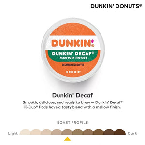 Dunkin' Decaf, Medium Roast, Keurig K-Cup Coffee Pods, Box of 22 K-cups