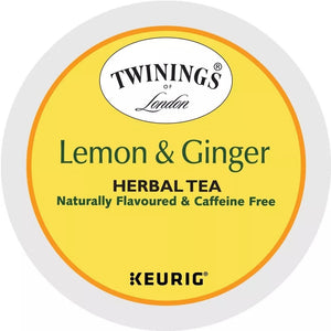 Twinings of London Lemon and Ginger Herbal Tea, Keurig K-Cup Pods