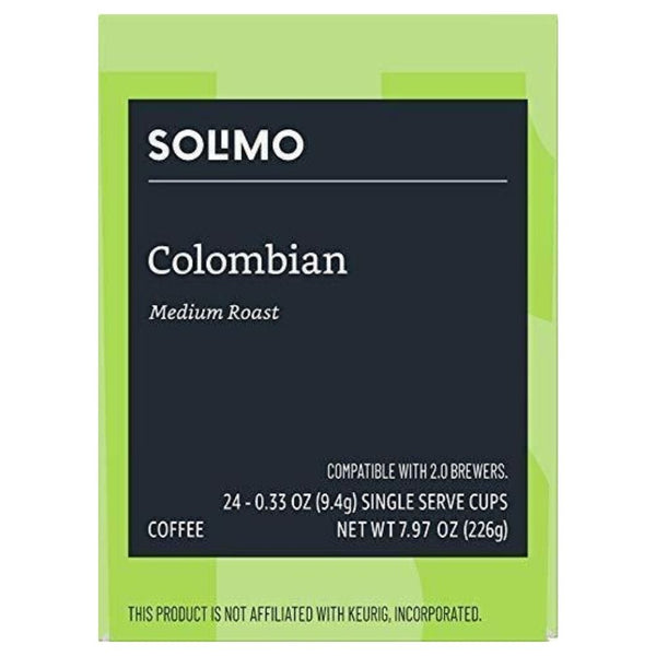 Load image into Gallery viewer, Amazon Solimo Colombian, Medium Roast, Keurig K-Cup Coffee Pods, Box of 24 K-cups