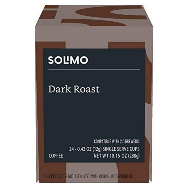 Load image into Gallery viewer, Amazon Solimo Dark Roast, Keurig K-Cup Coffee Pods, Box of 24 K-cups
