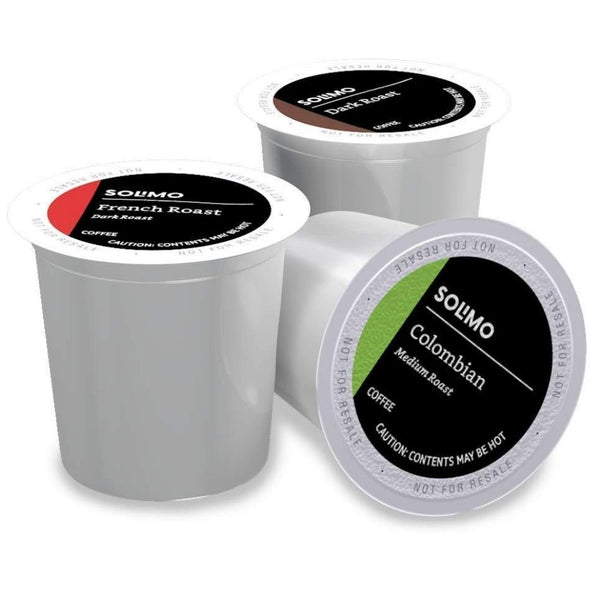 Load image into Gallery viewer, Amazon Solimo Dark/Medium Roast Variety Pack (French Roast, Dark Roast, Colombian), Keurig K-Cup Coffee Pods, Box of 100 K-cups