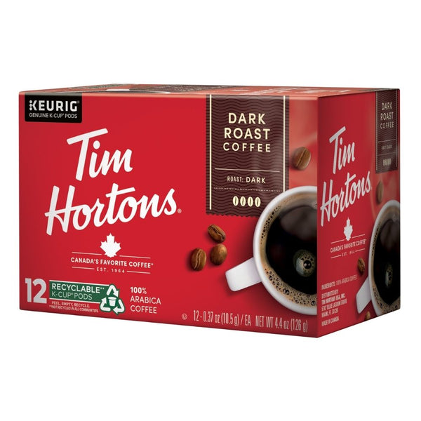Load image into Gallery viewer, Tim Hortons, Dark Roast, Keurig K-cup Coffee Pods, Box of 12 K-cups