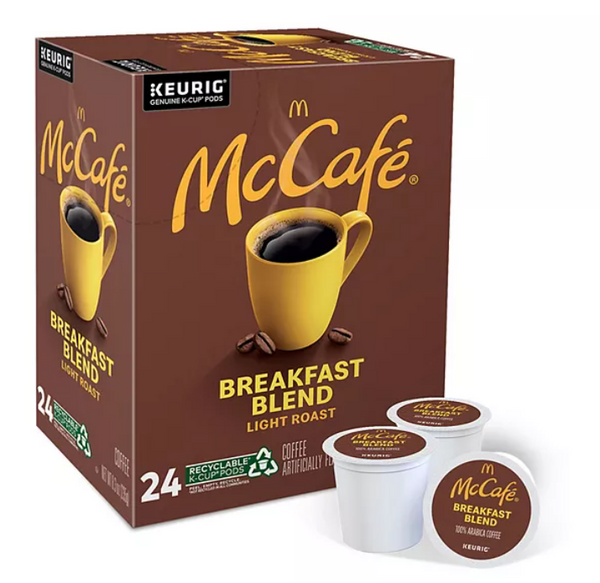 Load image into Gallery viewer, McCafe Breakfast Blend, Light Roast, Keurig K-Cup Coffee Pods, Box of 24 K-cups