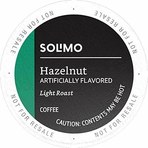 Load image into Gallery viewer, Amazon Solimo Hazelnut, Light Roast, Keurig K-Cup Coffee Pods, box of 100 k-cups