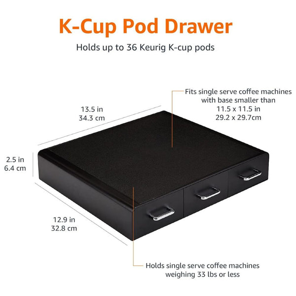 Load image into Gallery viewer, Amazon Basics Coffee Pod Storage Drawer, 36 Keurig K-cups Capacity, Black
