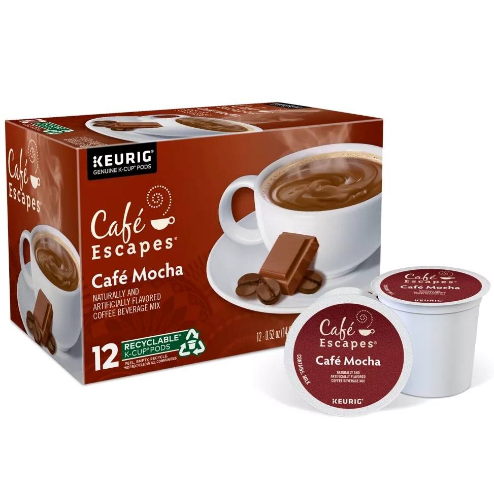 Cafe Escapes Cafe Mocha Keurig K Cup Coffee Pods Box of 12 K