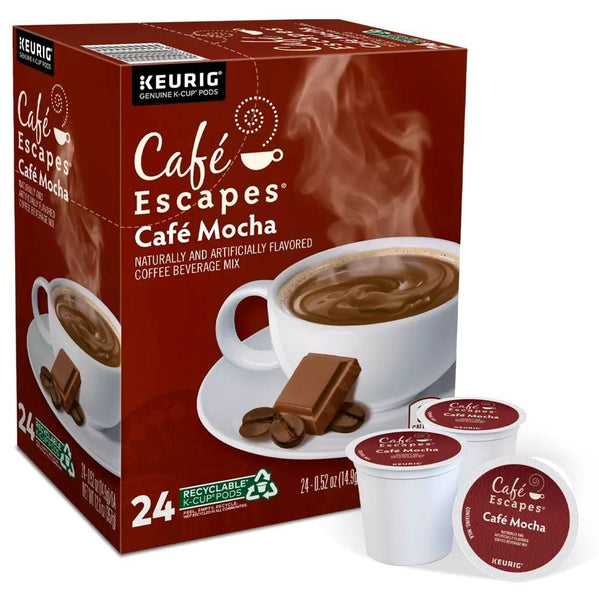 Load image into Gallery viewer, Cafe Escapes Cafe Mocha, Keurig K-Cup Coffee Pods, Box of 24 K-Cups
