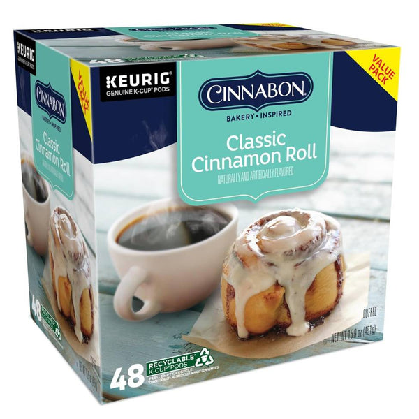 Load image into Gallery viewer, Cinnabon Classic Cinnamon Roll, Light Roast, Keurig K-Cup Coffee Pods, Box of 48 K-cups

