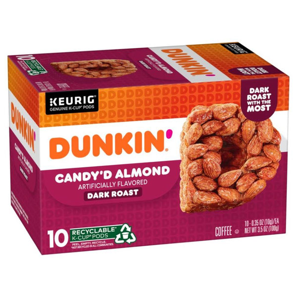 Load image into Gallery viewer, Dunkin&#39; Candy&#39;d Almond, Dark Roast, Keurig K-Cup Coffee Pods, Box of 10 K-cups
