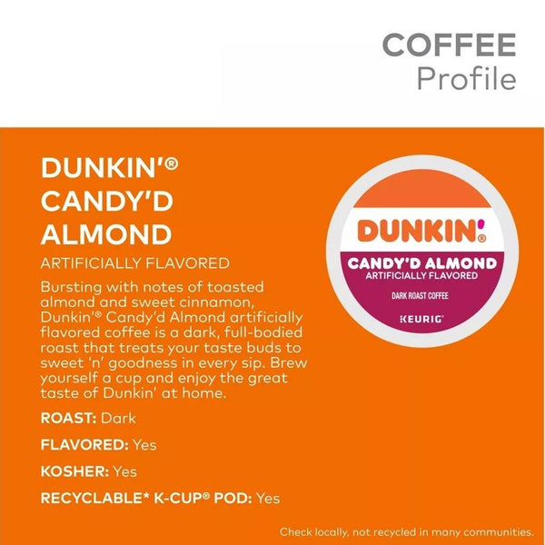 Load image into Gallery viewer, Dunkin&#39; Candy&#39;d Almond, Dark Roast, Keurig K-Cup Coffee Pods, Box of 10 K-cups
