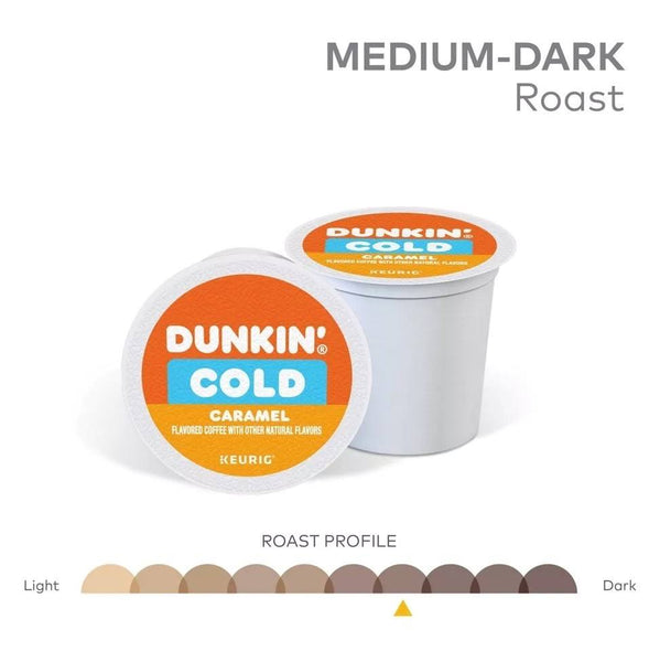 Load image into Gallery viewer, Dunkin&#39; Cold Caramel, Medium Roast, Keurig K-Cup Coffee Pods, Box of 10 K-cups
