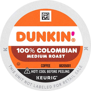 Dunkin' Colombian, Medium Roast, Keurig K-Cup Coffee Pods, Box of 10 K-cups
