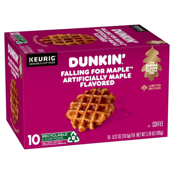 Dunkin' Falling for Maple, Medium Roast, Keurig K-Cup Coffee Pods, Box of 10 K-cups