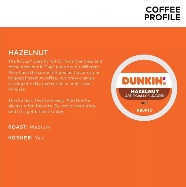 Load image into Gallery viewer, Dunkin&#39; Hazelnut, Medium Roast, Keurig K-Cup Coffee Pods, Box of 22 K-cups
