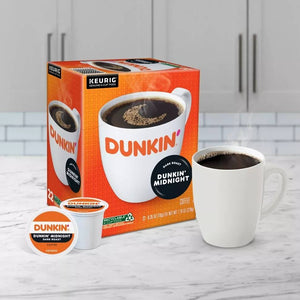 Dunkin' Midnight, Dark Roast, Keurig K-Cup Coffee Pods, Box of 22 K-cups