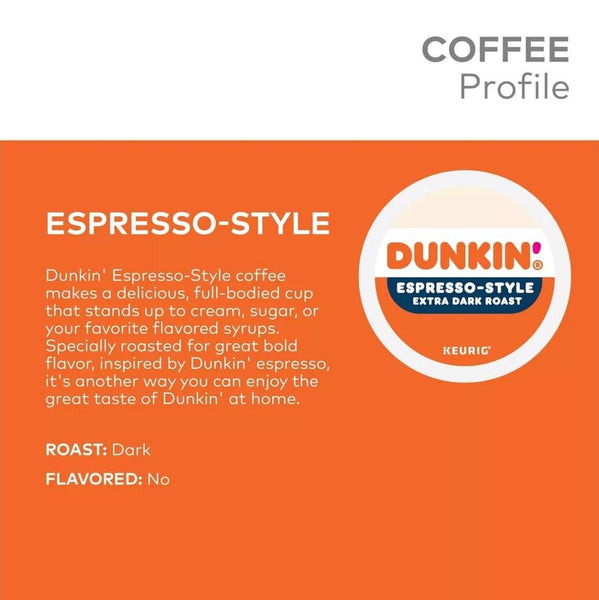 Load image into Gallery viewer, Dunkin&#39; Espresso Style, Extra Dark Roast, Keurig K-Cup Coffee Pods
