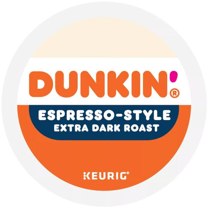 Dunkin' Espresso Style, Extra Dark Roast, Keurig K-Cup Coffee Pods