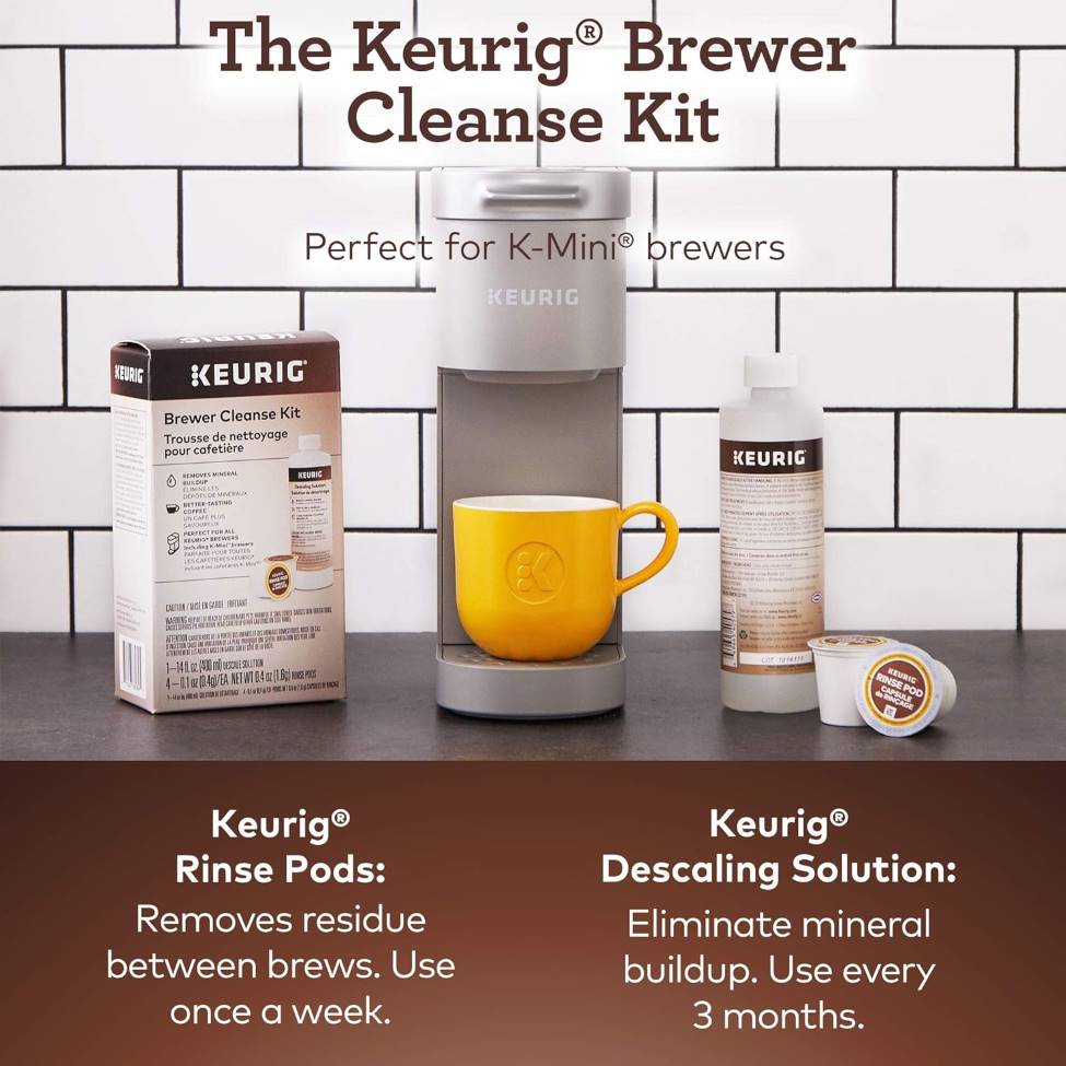 Keurig Brewer Cleanse Kit (Descaling Solution and Rinse Pods) Coffee