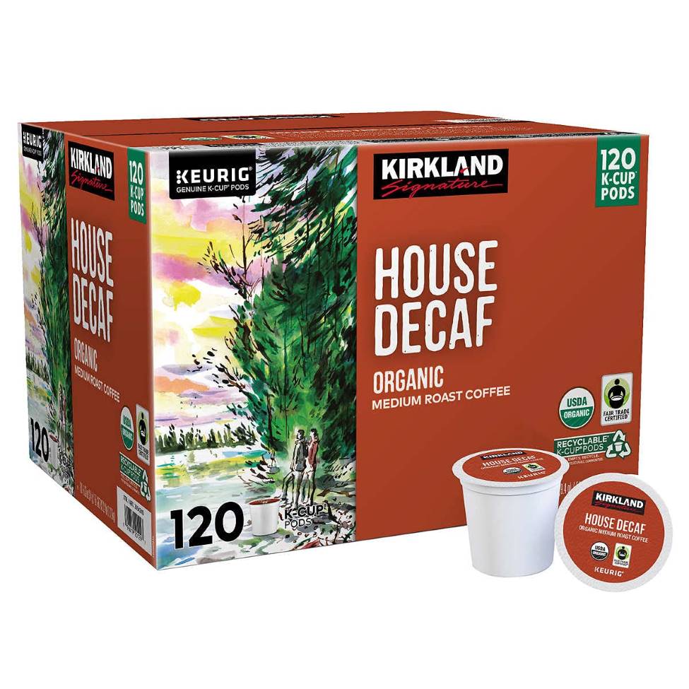 Kirkland Organic House Decaf, Medium Roast, Keurig K-Cup Coffee