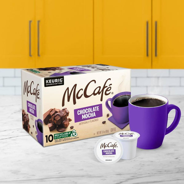 Load image into Gallery viewer, McCafe Chocolate Mocha, Light Roast, Keurig K-Cup Coffee Pods, box of 10 k-cups
