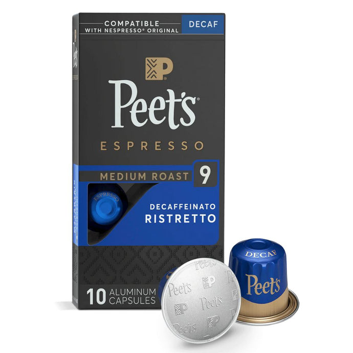 Peet's Coffee Decaf Ristretto, Box of 10 Nespresso Capsules