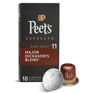 Peet's Coffee Major Dickason's Blend, Box of 10 Nespresso Capsules