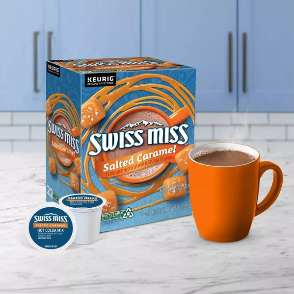 Load image into Gallery viewer, Swiss Miss Salted Caramel Hot Cocoa, Keurig K-Cup Pods, Box of 22 K-cups
