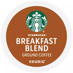Starbucks Breakfast Blend, Medium Roast, Keurig K-Cup Coffee Pods, Box of 10 K-cups