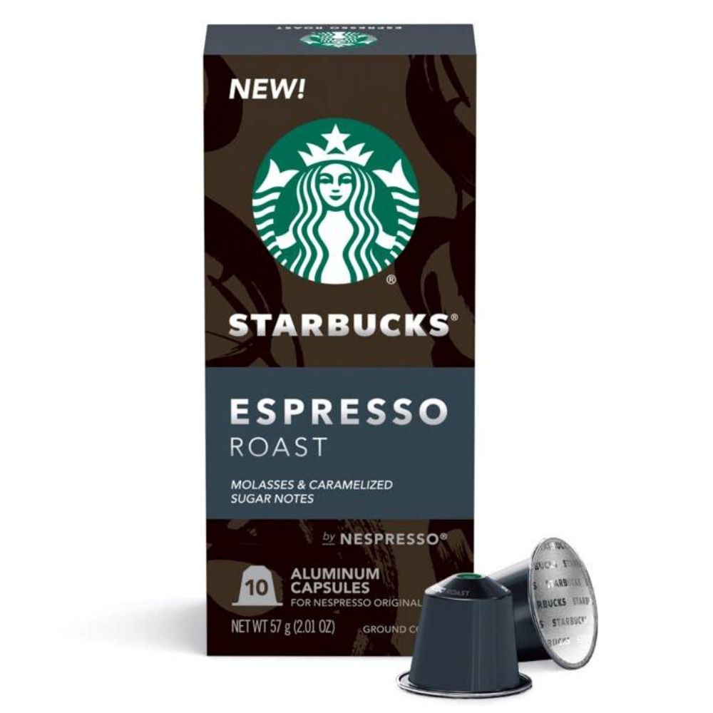 Starbucks Espresso Roast, Box of 10 Nespresso Capsules – Coffee