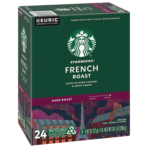 Load image into Gallery viewer, Starbucks French Roast, Dark Roast, Keurig K-Cup Coffee Pods, Box of 24 K-cups
