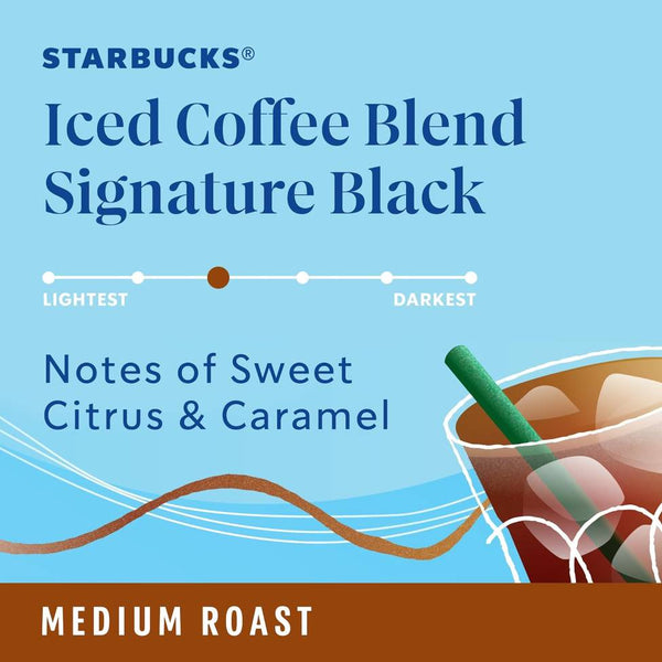 Load image into Gallery viewer, Starbucks Iced Coffee Blend Signature Black, Medium Roast, Keurig K-Cup Coffee Pods, Box of 10 K-cups
