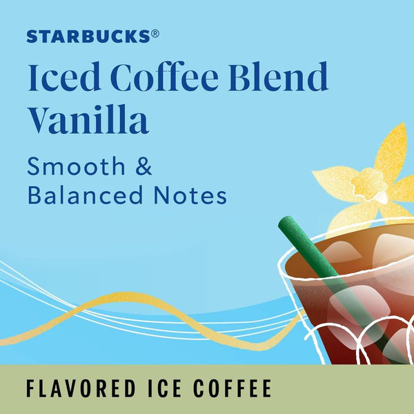 Load image into Gallery viewer, Starbucks Iced Coffee Blend Vanilla, Medium Roast, Keurig K-Cup Coffee Pods, Box of 10 K-cups
