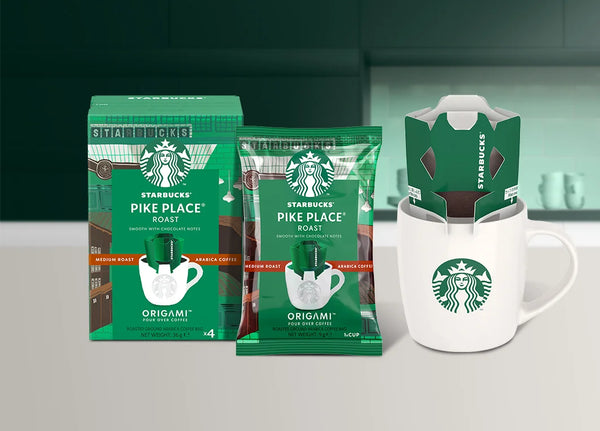 Load image into Gallery viewer, Starbucks Origami Pike Place Roast, Medium Roast, Box of 4 Drip Coffee Bags

