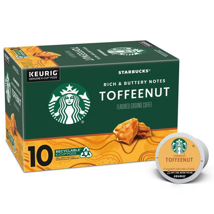 Starbucks Toffeenut, Flavored Coffee, Keurig K-Cup Coffee Pods, Box of 10 K-cups