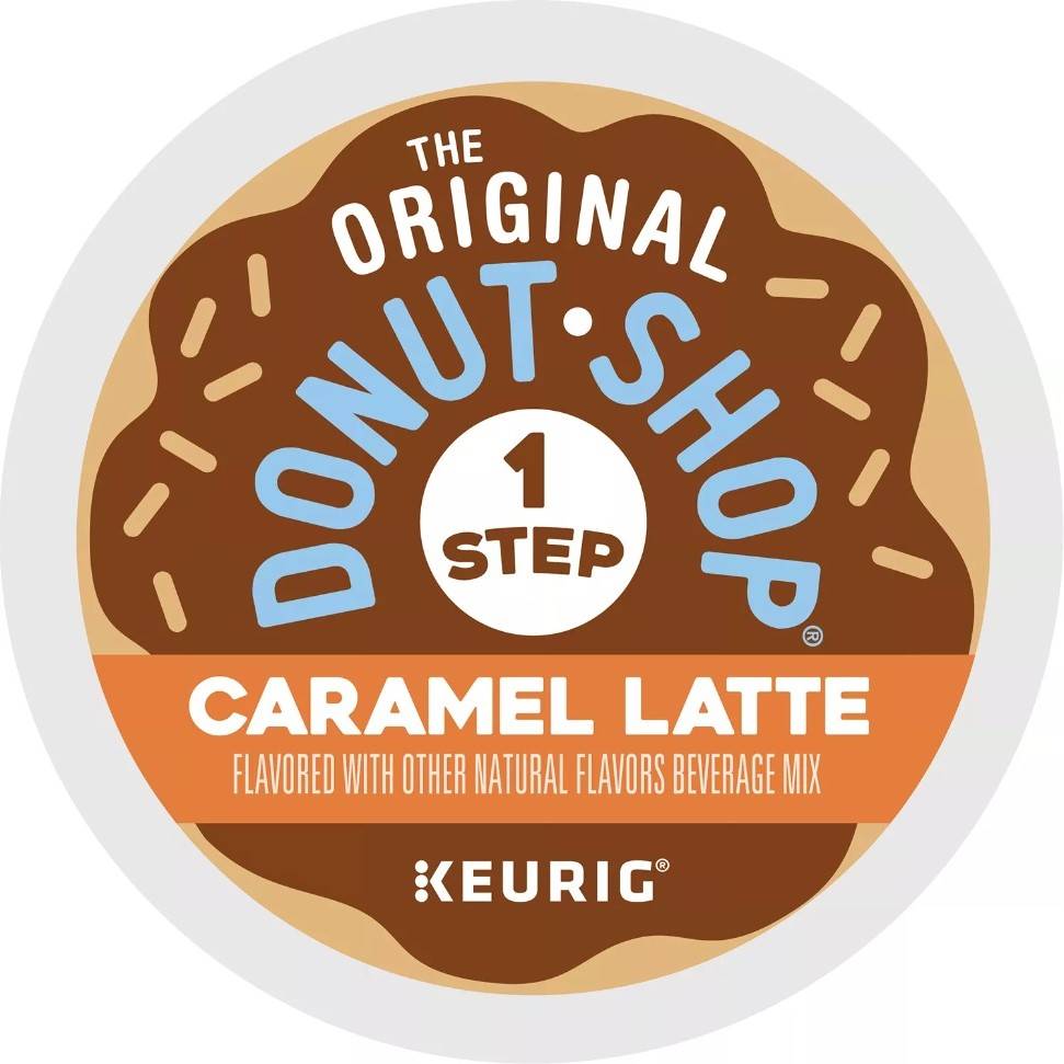 The Original Donut Shop One Step Caramel Latte Dark Roast Keurig K Cup Coffee Pods