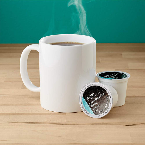 Load image into Gallery viewer, Amazon Solimo Decaf Breakfast Blend, Light Roast, Keurig K-Cup Coffee Pods
