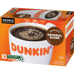 Dunkin' Original Blend, Medium Roast, Keurig K-Cup Coffee Pods, Box of 10 K-cups
