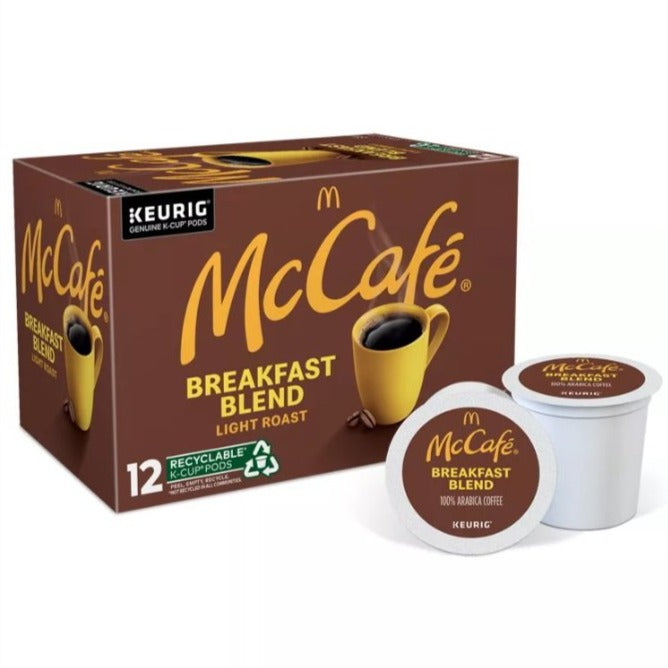 McCafe Breakfast Blend, Light Roast, Keurig K-Cup Coffee Pods, Box of 12 K-cups